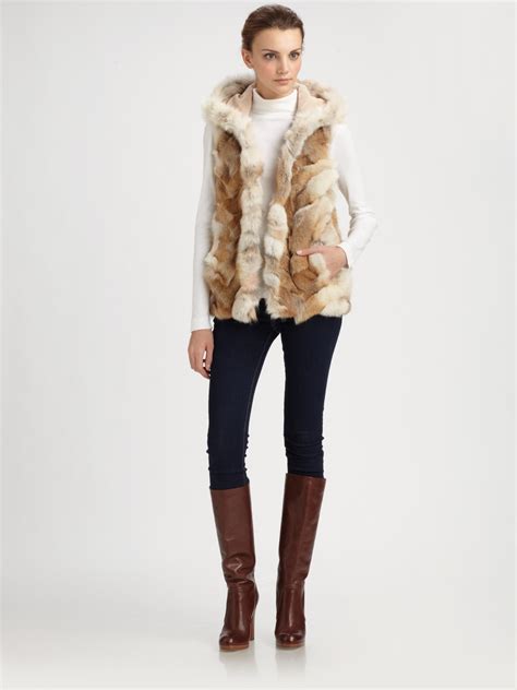 michael kors coyote fur vest|michael kors fur vest.